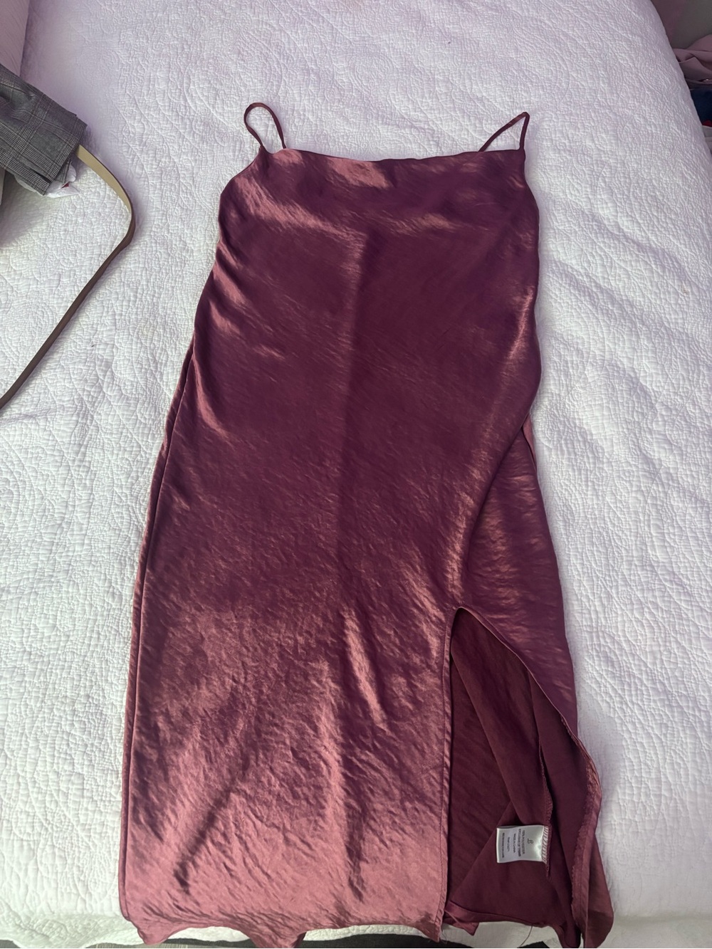 Justify Satin Slip Midi Dress in Mauve